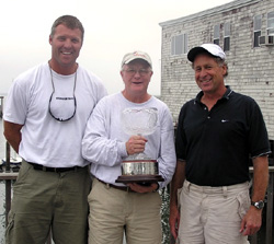Winners Mark Strube (l) and Larry Whipple (r) with Peter Costa; photo © Jan Walker
