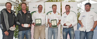 Podium: Loof, Tillander, Prada, Scheidt, Percy, Simpson. Photo by Rolex/Tom Korber.